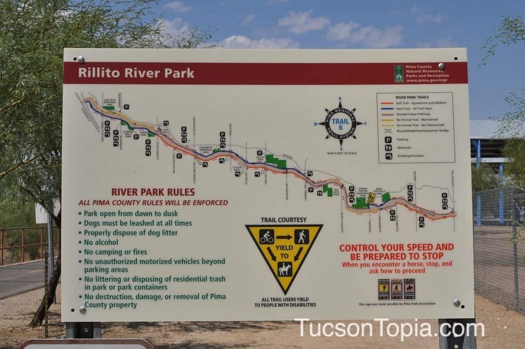 map of Rillito River Park TucsonTopia