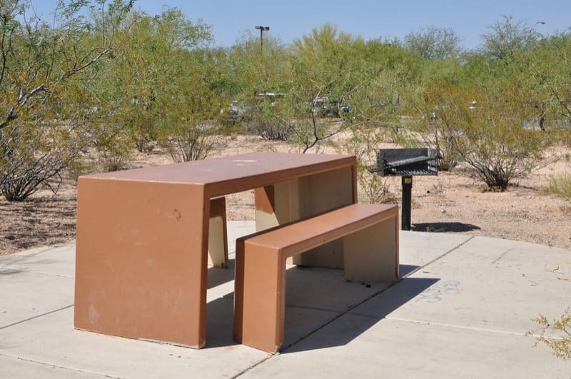 Purple Heart Park unshaded picnic table | Park Profile: Purple Heart Park