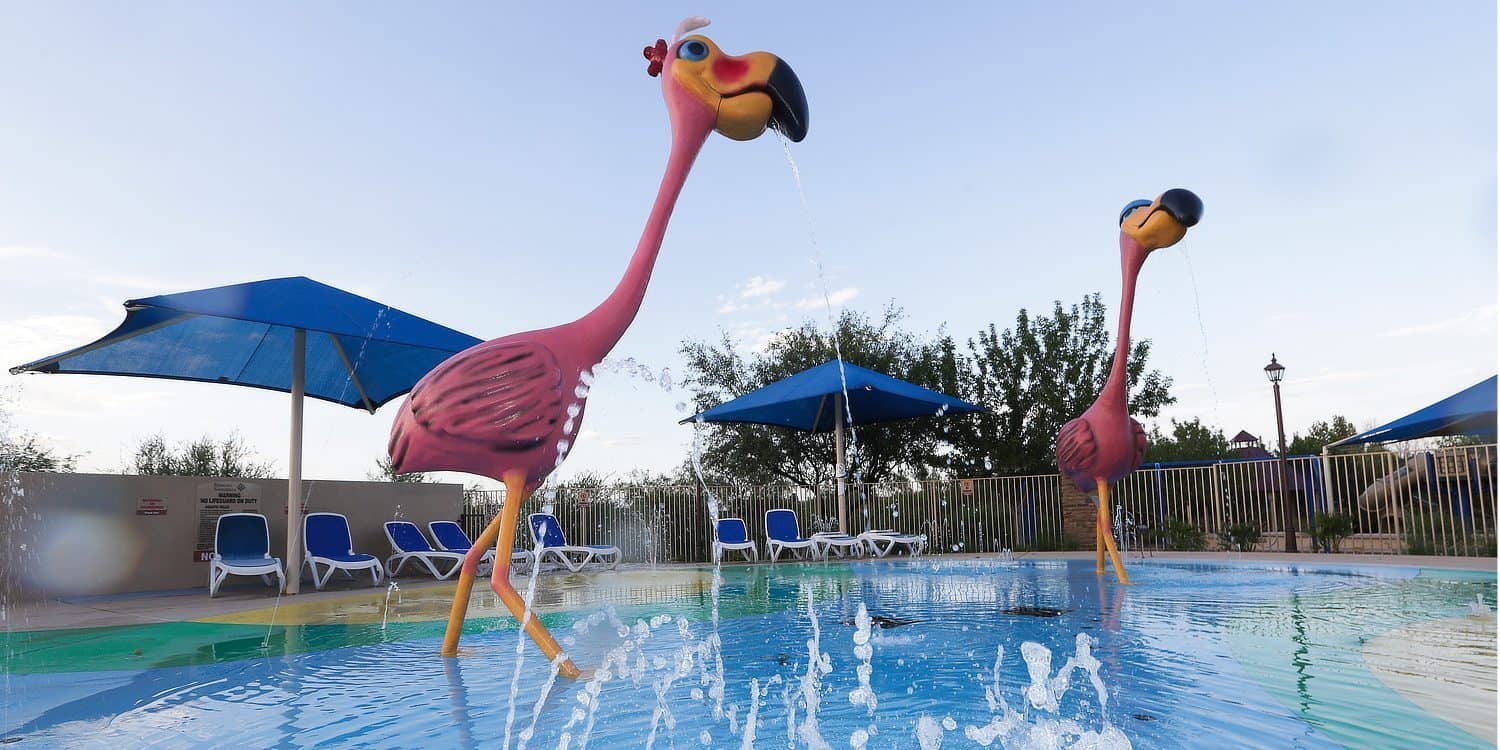 Flamingo Splash Pad at Rancho Sahuarita