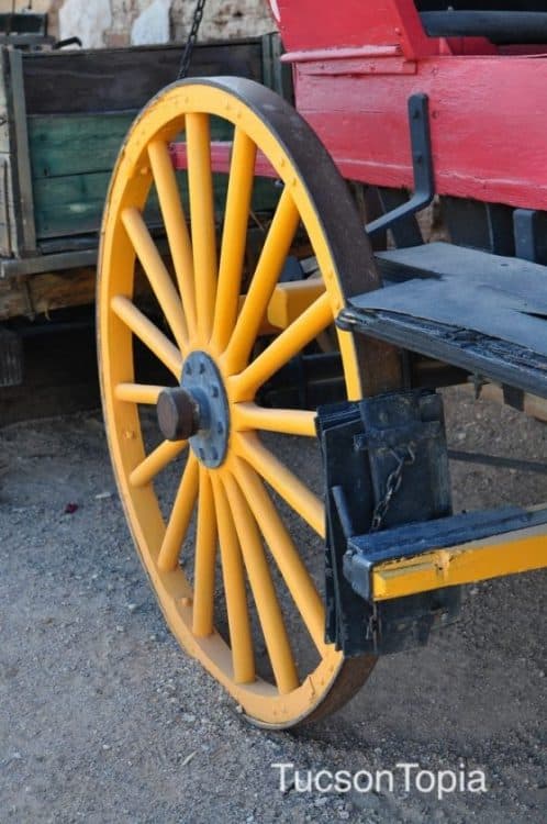 wagon wheel at Old Tucson | Old Tucson - Attraction Guide
