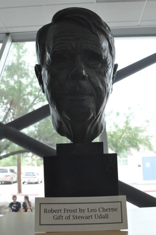 Robert-Frost-Sculpture-at-UA-Poetry-Center