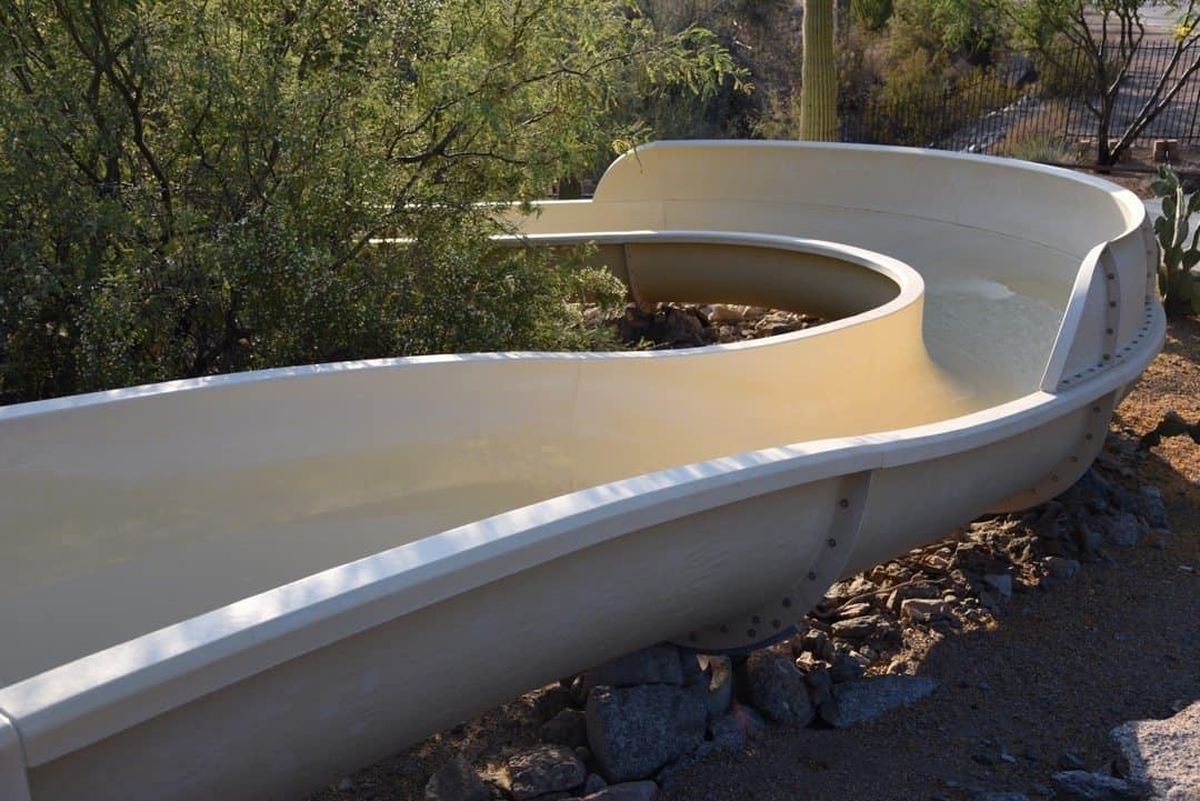 curve of waterslide at Ritz-Carlton Dove Mountain