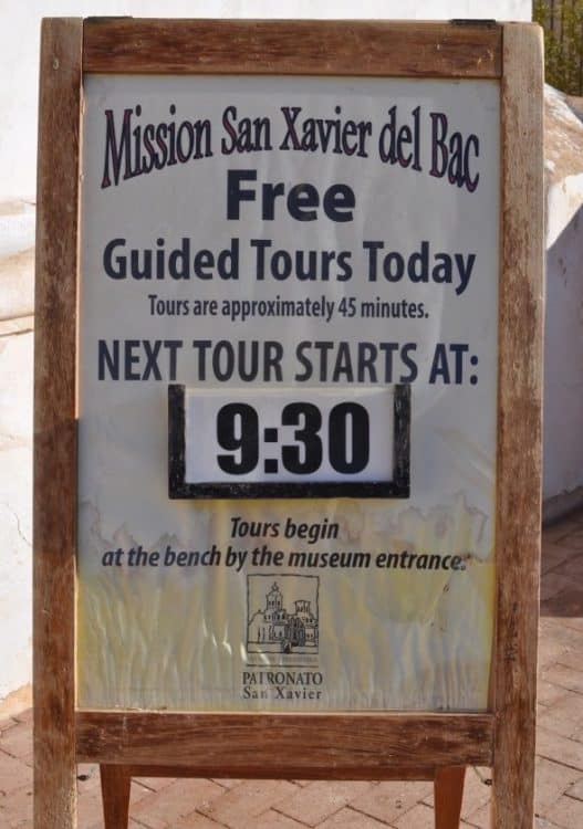 free guided tours are given regularly at Mission San Xavier del Bac