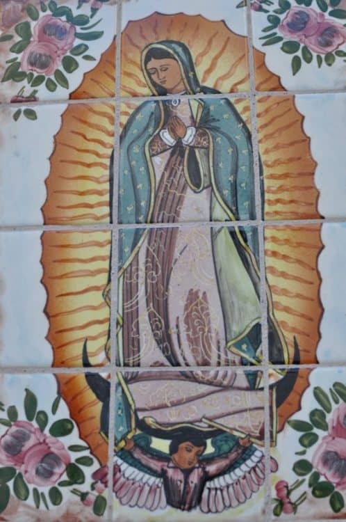 tiled artwork at Mission San Xavier del Bac