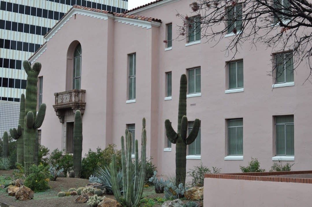 pink Pima County Courthouse
