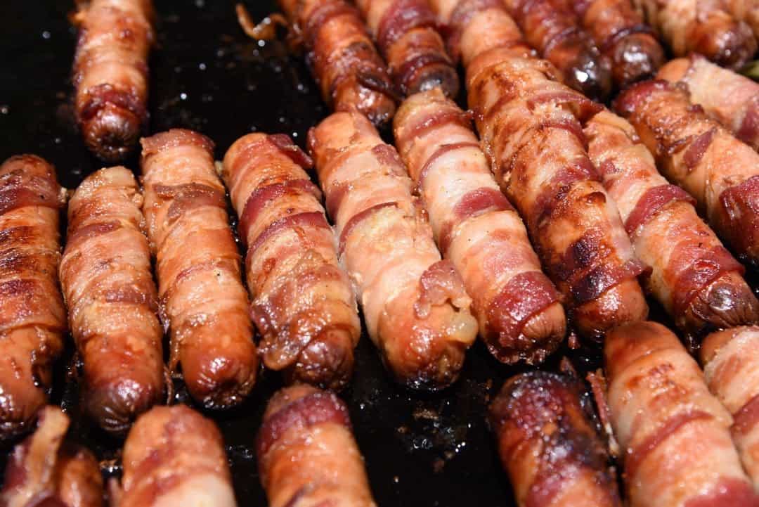 bacon-wrapped hot dogs at Blues Brews BBQ at Loews Ventana Canyon Resort