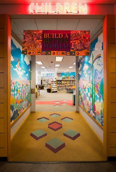 entrance to children's room at Main Library Tucson