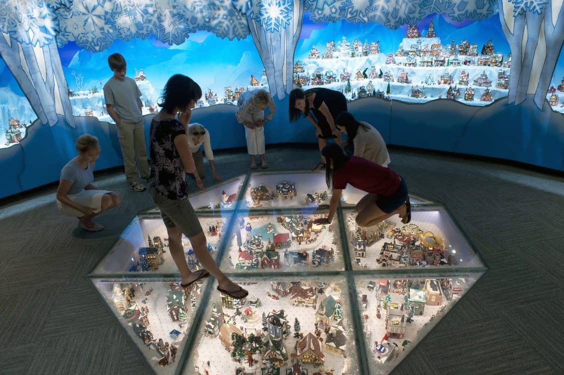 Snow Village Under Glass Mini Time Machine Museum