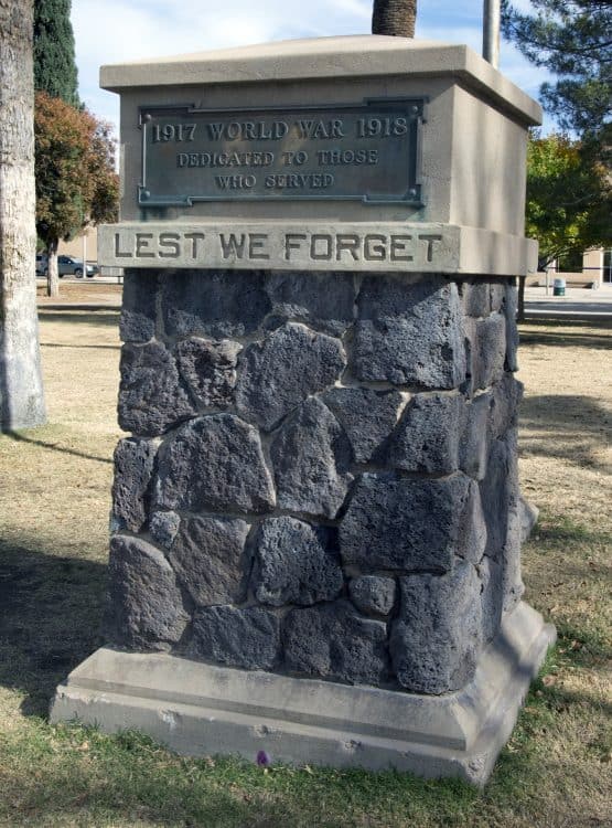 Lest We Forget World War 1917 1918 memorial Armory Park Tucson | Park Profile: Armory Park