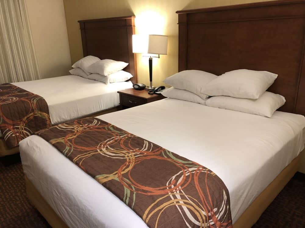 Drury Inn Suites Phoenix Tempe room two queens | Road Trip: Tucson to Tempe
