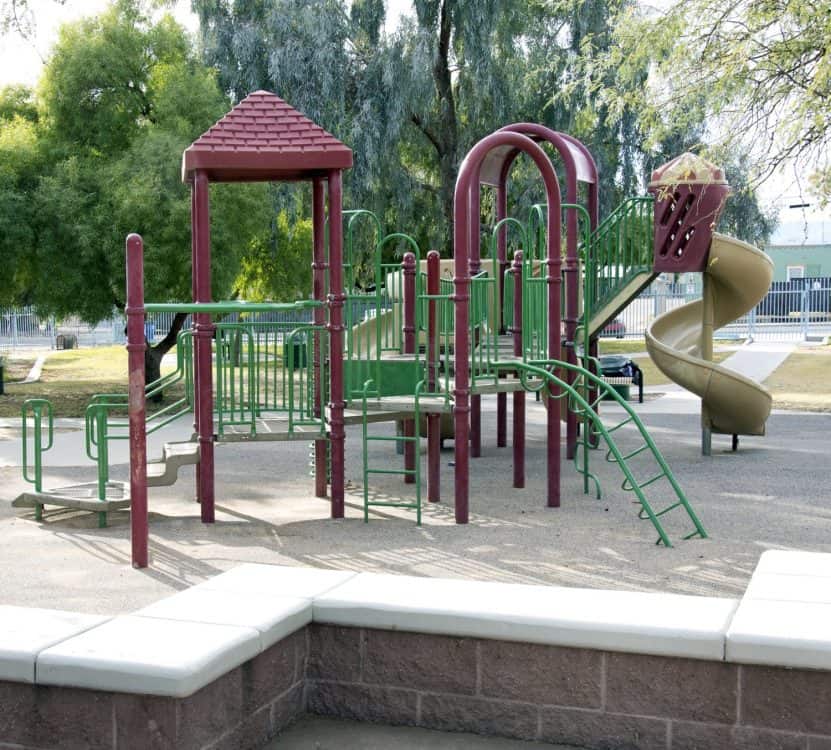 green red playground slide Balboa Heights Park | Park Profile: Balboa Heights Park