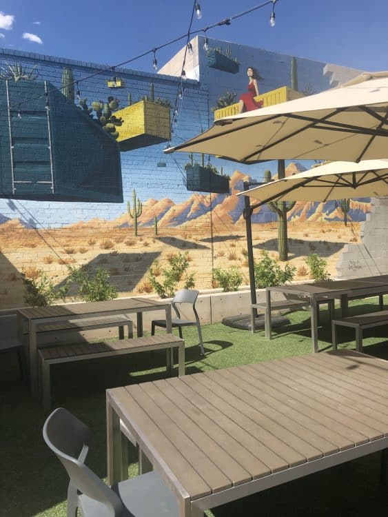 sunshine outdoor patio dining The Boxyard Tucson | Ultimate Guide to Tucson Food Tours