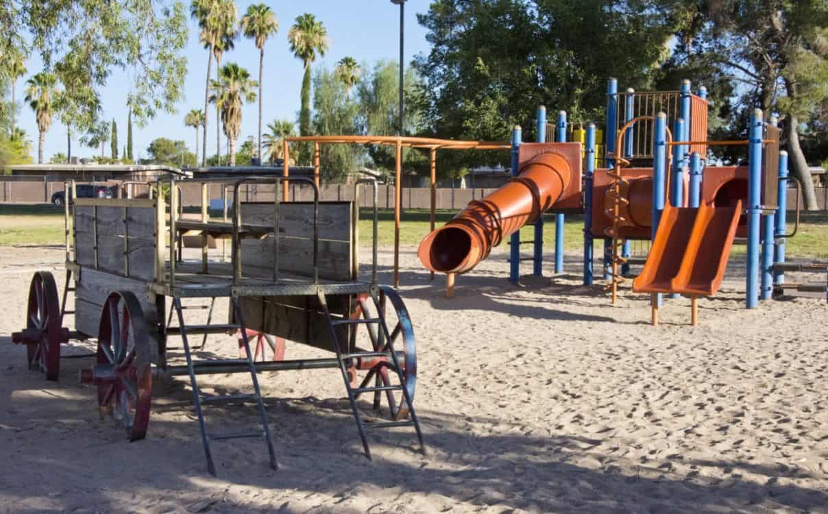 wagon slides playground Fort Lowell Park | Park Profile: Fort Lowell Park