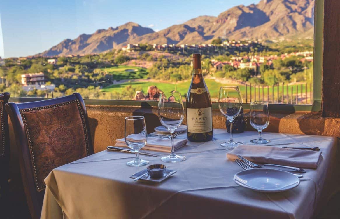 wine dinner with a view Tucson Hacienda Del Sol | Date Night in Tucson