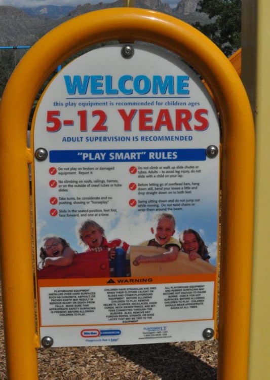 playground rules ages 5 to 12 McDonald Park Tucson