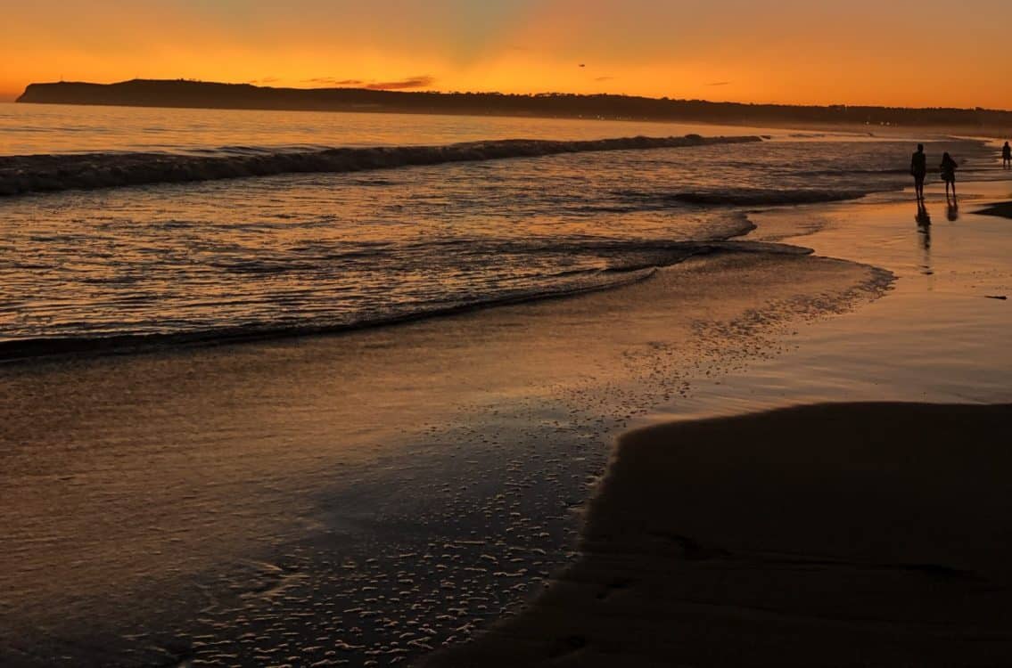 walking sunset Coronado Beach