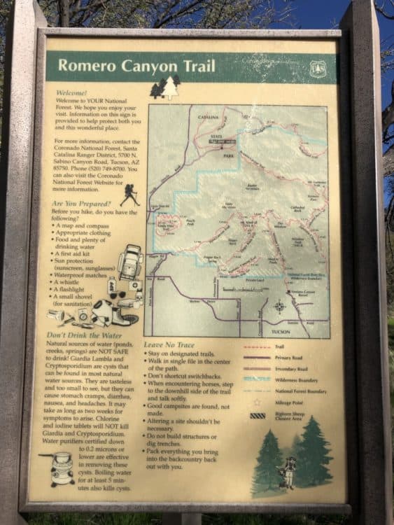 Romero Canyon Trail Sign Catalina State Park | Catalina State Park: Hiking & Camping Guide