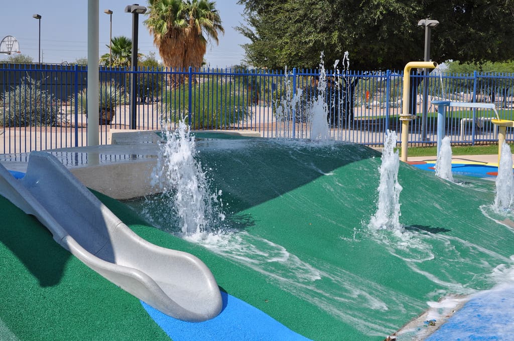 splash pad slide at Tucson Jewish Community Center | Tucson Jewish Community Center | Attraction Guide