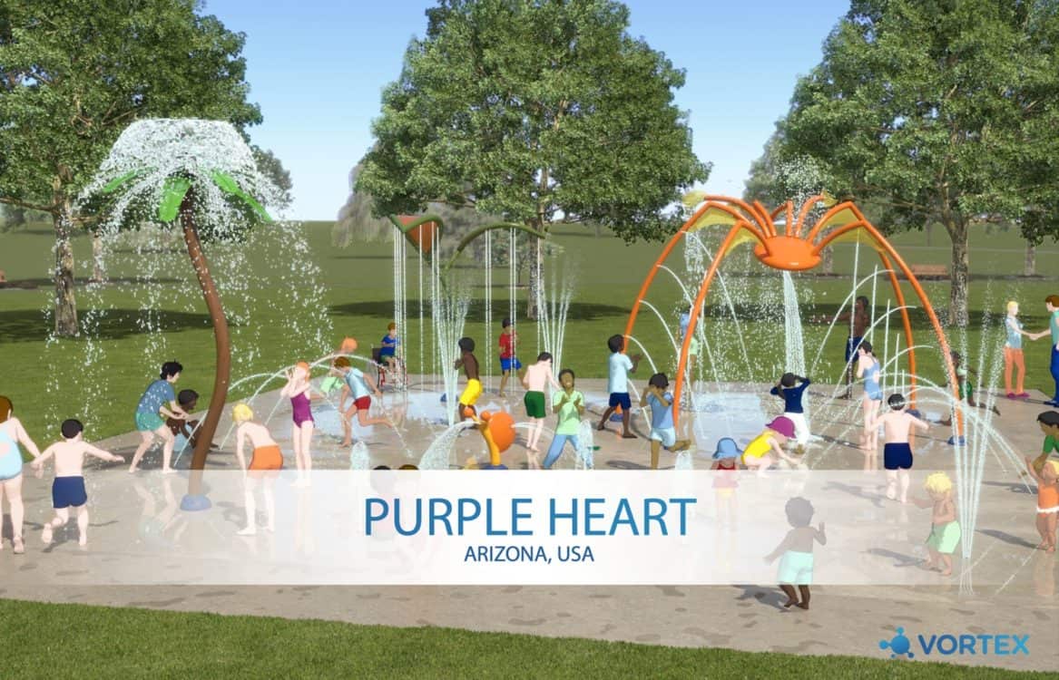 Splash Pad Rendering Purple Heart Park | Park Profile: Purple Heart Park