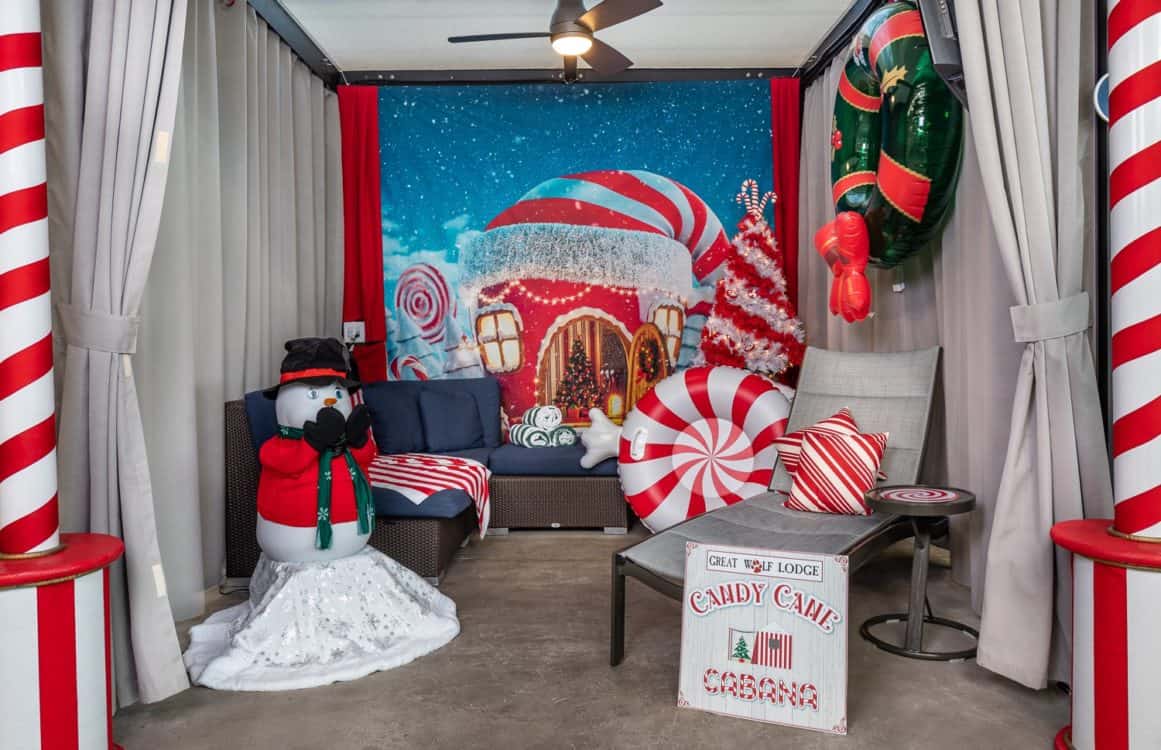 Great Wolf Lodge Snowland Candy Cane Cabana | Holiday Events in Phoenix 2021