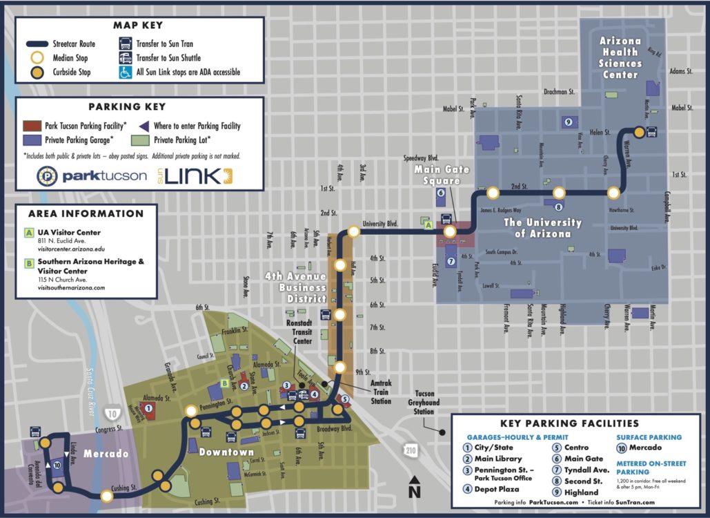 Sun Link Tucson Streetcar Parking Stops | Tucson Streetcar Guide - Parking, Passes, and Things To Do