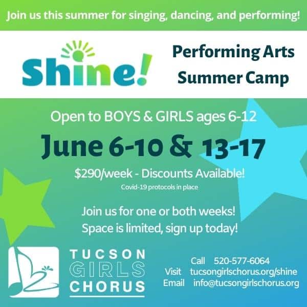 Shine 2022 Tucson Girls Chorus Summer Camps | Performing Arts Camps in Tucson - Summer 2022