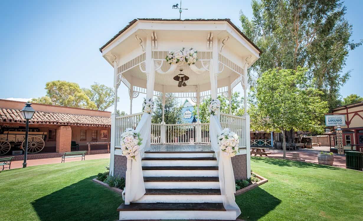 Savoy Opera House Gazebo Wedding Trail Dust Town Tucson | Ultimate Guide to Trail Dust Town