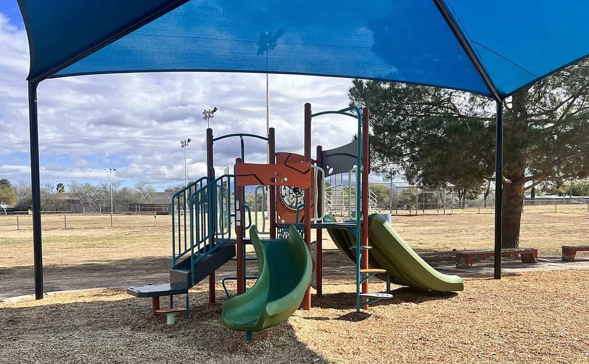 Shaded Covered Playground Slide Toddlers Fort Lowell Park Tucson | Park Profile: Fort Lowell Park