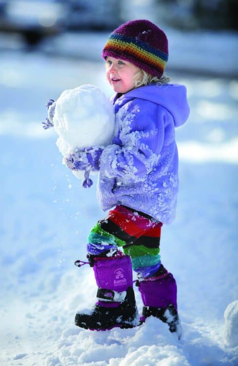 Girl Building A Snowman Flagstaff Arizona | Road Trip Guide: Tucson to Flagstaff