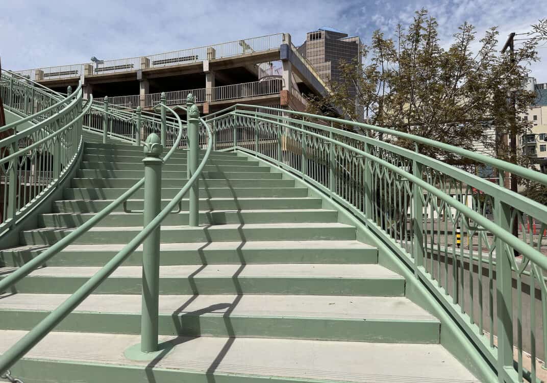 Interesting Green Staircase Near St Augustine cathedral Downtown Tucson | Downtown Tucson - Things to Do, Places to Eat, Memories to Make