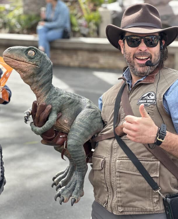 Raptor Encounter Handheld Dinosaur Universal Studios Hollywood | Road Trip: Tucson to Universal Studios Hollywood